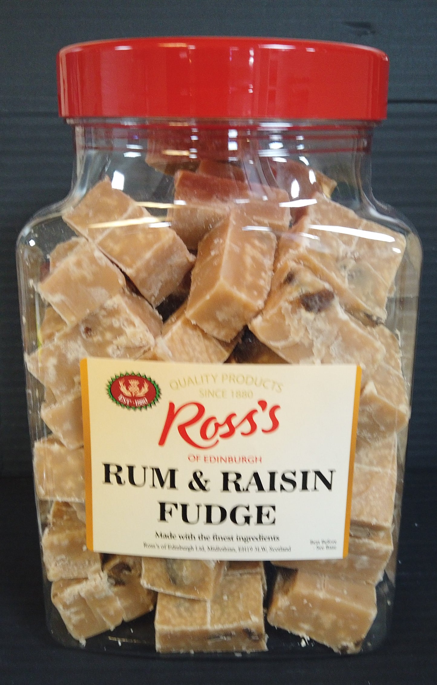 Rum- und Rosinen-Fudge-Glas 1,5 kg